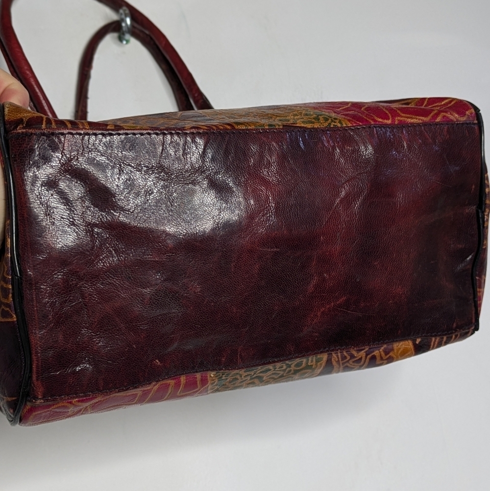 Vintage Red Green Giraffe Design Small Handbag - Picture 3 of 11